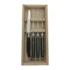 Laguiole Steakkniv - 4 stk. Rustfrit stål 18/8/ABS-plastik - Sort