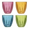 La Rochère Lily Vandglas - 4 stk. 26 cl - Glas - Grøn/mandarin/Lyserød/blå