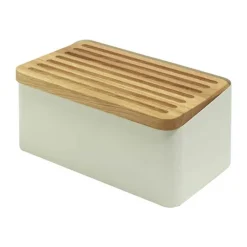 Legnoart Crispy Brødkasse H 16 x B 22 x L 35 cm - Metal/egetræ - Hvid