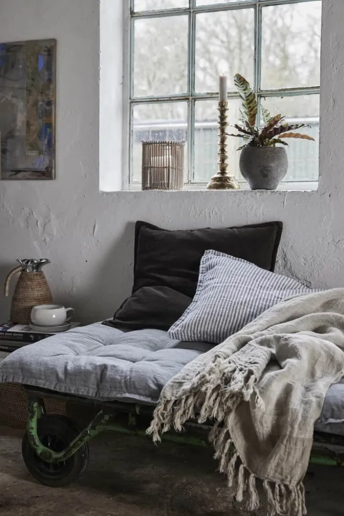 Lene Bjerre Ana plaid B 130 x L170 cm - 100% Hør - Sandfarve