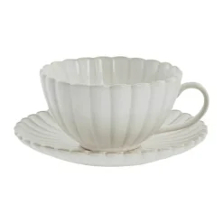 Lene Bjerre Camille Kop m. underkop H 7 x B 12,5 x L 15,5 cm - Porcelæn - Hvid