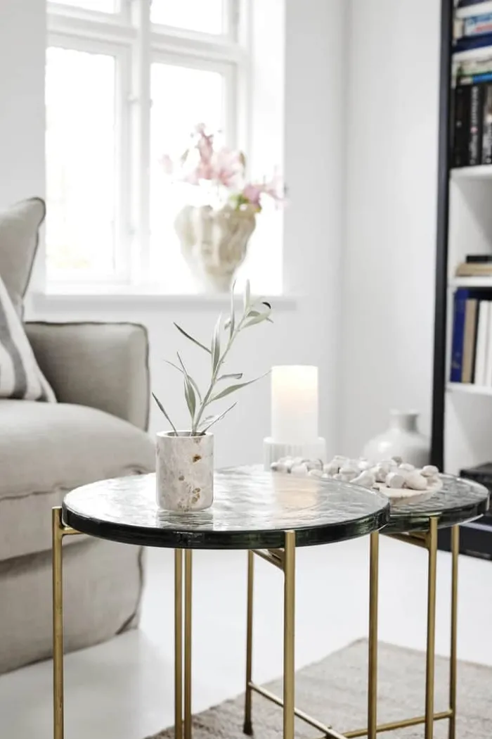 Lene Bjerre Eliana Bloklysestage H 5 cm - Marmor - Hvid