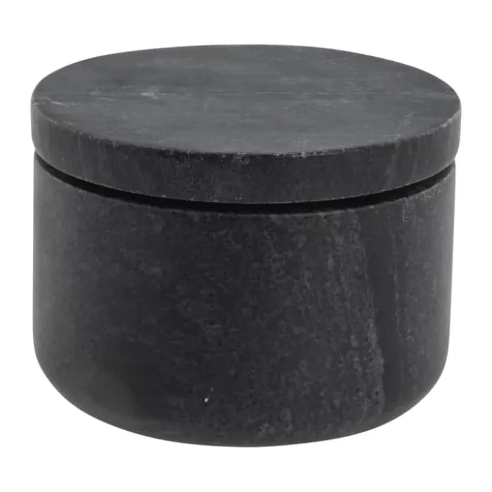 Lene Bjerre Ellia Krukke m. Låg H 7,5 cm - Marmor - Sort