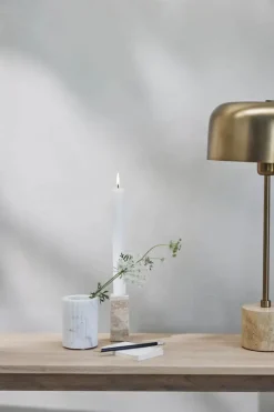 Lene Bjerre Ellia Krukke m. Låg H 9 cm - Marmor - Hvid
