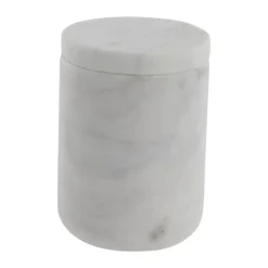 Lene Bjerre Ellia Krukke m. Låg H 9 cm - Marmor - Hvid