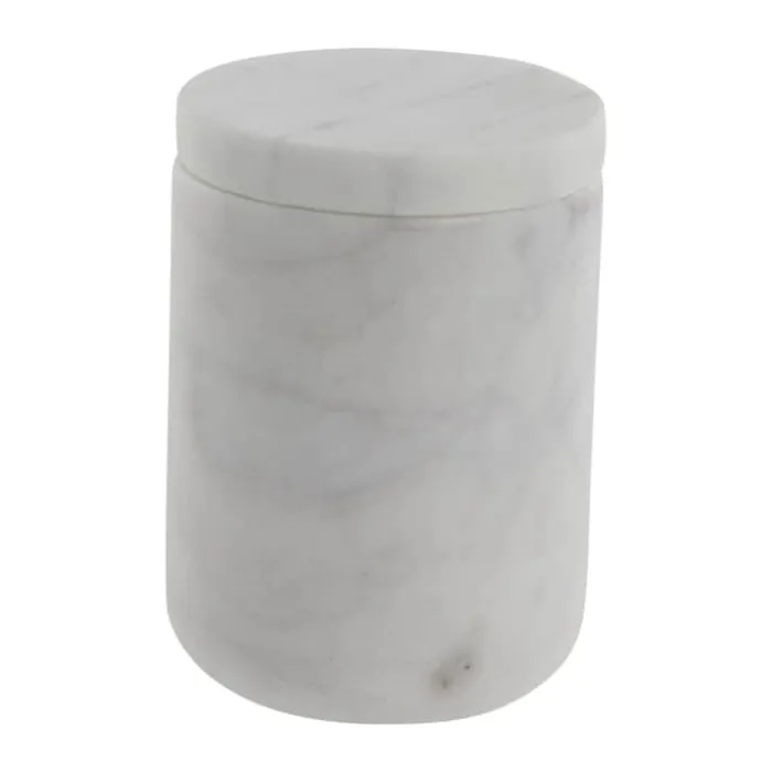 Lene Bjerre Ellia Krukke m. Låg H 9 cm - Marmor - Hvid