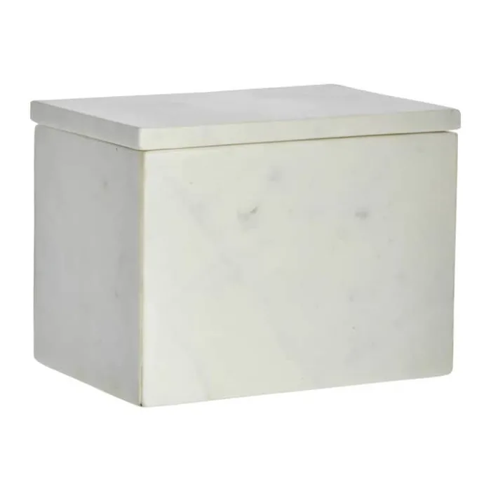 Lene Bjerre Ellia Æske H 13 x B 11,5 x L 16,5 cm - Marmor - Hvid