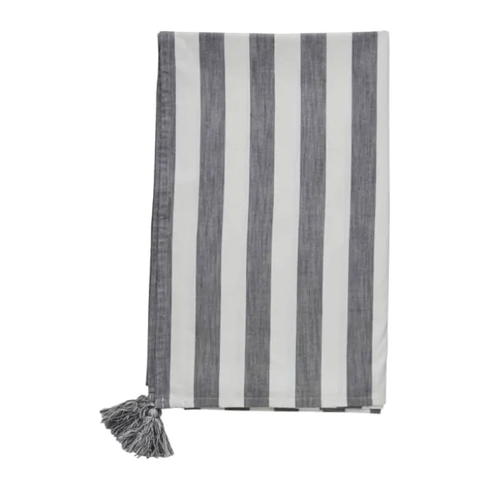 Lene Bjerre Felima Plaid B 140 x L 200 cm - Bomuld - Hvid/mørkegrå