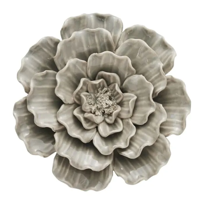 Lene Bjerre Floria Vægdekoration Ø 13,5 cm - Porcelæn - Grå