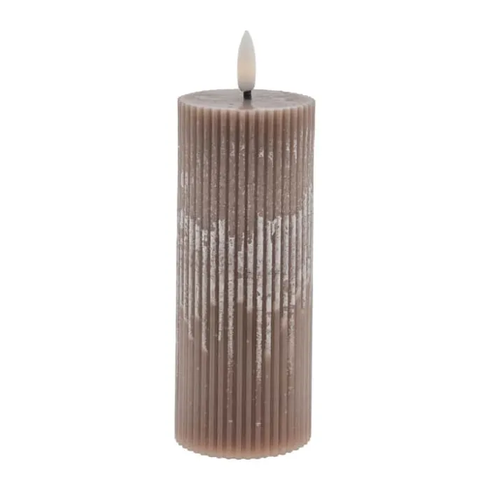 Lene Bjerre Lillia LED Bloklys Ø 6 x H 15 cm - Paraffin - Lyserød
