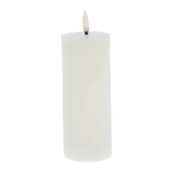 Lene Bjerre Lillia LED Bloklys Ø 6 x H 15 cm - Paraffin - Hvid