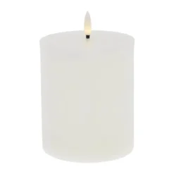 Lene Bjerre Lillia LED Bloklys Ø 10 x H 12 cm - Paraffin - Hvid