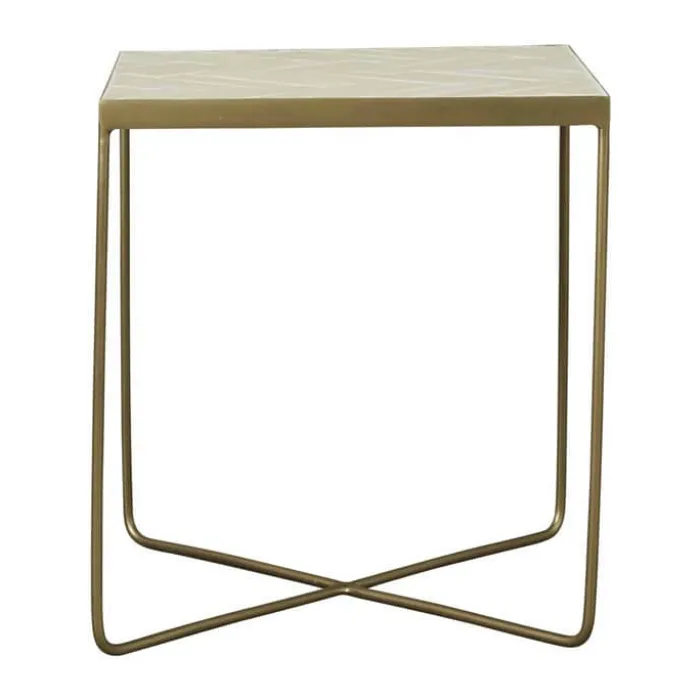 Lene Bjerre Marcera Sidebord H 49,5 x B 45 x L 45 cm - Keramik/jern - Beige/guld