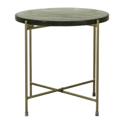 Lene Bjerre Marla Sidebord H 45 x Ø 45 cm - Glas/jern - Grå/guld