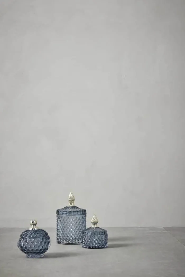 Lene Bjerre Miya Krukke m. Låg H 11 cm - Glas - Blå