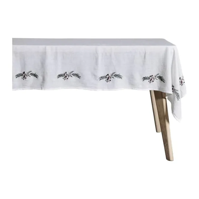 Lene Bjerre Penine Juledug B 140 x L 220 cm - Hør - Hvid
