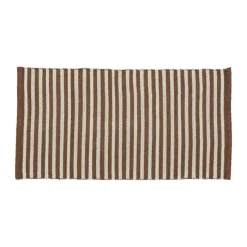 Lene Bjerre Strivie Gulvæppe B 70 x L 140 cm - PP-garn - Brun/hvid