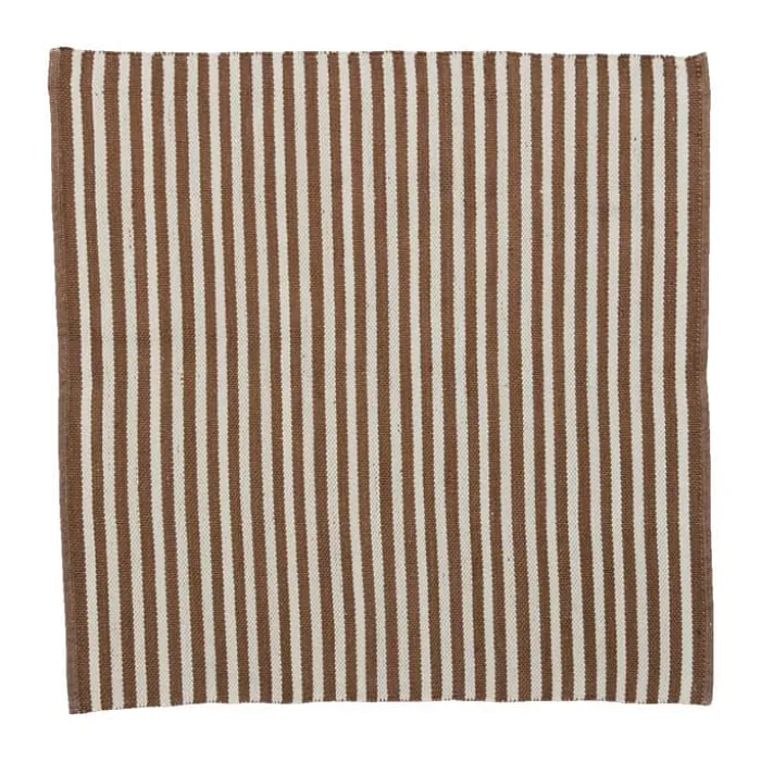 Lene Bjerre Strivie Gulvæppe B 150 x L 150 cm - PP-garn - Brun/hvid