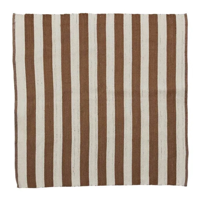Lene Bjerre Strivie Gulvæppe B 150 x L 150 cm - PP-garn - Brun/hvid