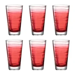 Leonardo Vario Vandglas - 6 stk. 28 cl - Glas - Klar/rød