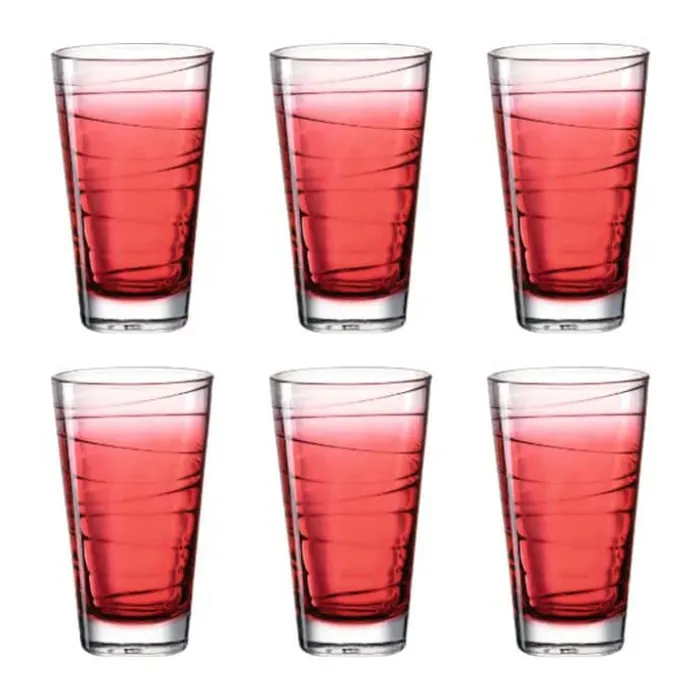 Leonardo Vario Vandglas - 6 stk. 28 cl - Glas - Klar/rød