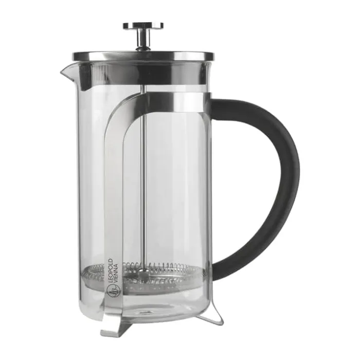 Leopold Vienna Stempelkande 1 liter - Borosilikatglas/rustfrit stål - Sølvfarvet