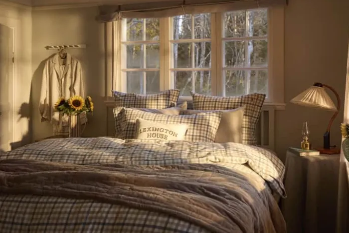 Lexington An ode to Fall Sengetøj B 140 x L 220 cm - Bomuld - Blå/beige