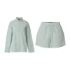 Lexington A Parkside Collection Pyjamassæt - 2 dele XL - Økologisk bomuld - Grøn/hvid