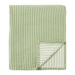 Lexington A Parkside Collection Sengetæppe L 240 x B 160 cm - Bomuld - Hvid/grøn