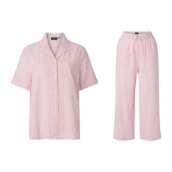 Lexington A Parkside Collection Lauren Pyjamassæt - 2 dele XS - Bomuld - Lyserød/hvid