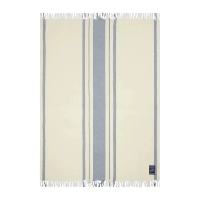 Lexington Costal Bloom Plaid B 130 x L 170 cm - Uld - Hvid/blå