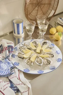 Lexington Fad Ø 40 cm - Stentøj - Hvid/blå