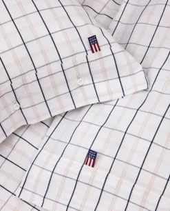 Lexington Icons Checked Dynebetræk B 200 x L 220 cm - Bomuld - White/Beige/Navy