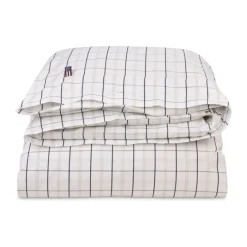 Lexington Icons Checked Dynebetræk B 140 x L 220 cm - Bomuld - White/Beige/Navy