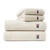 Lexington Icons Originals Stribet Håndklæde B 70 x L 130 cm - Bomuld - White/Tan