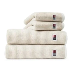 Lexington Icons Originals Stribet Håndklæde B 70 x L 130 cm - Bomuld - White/Tan