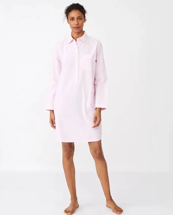 Lexington Pyjamasskjorte Organic Dame XL - Bomuld - Pink/White