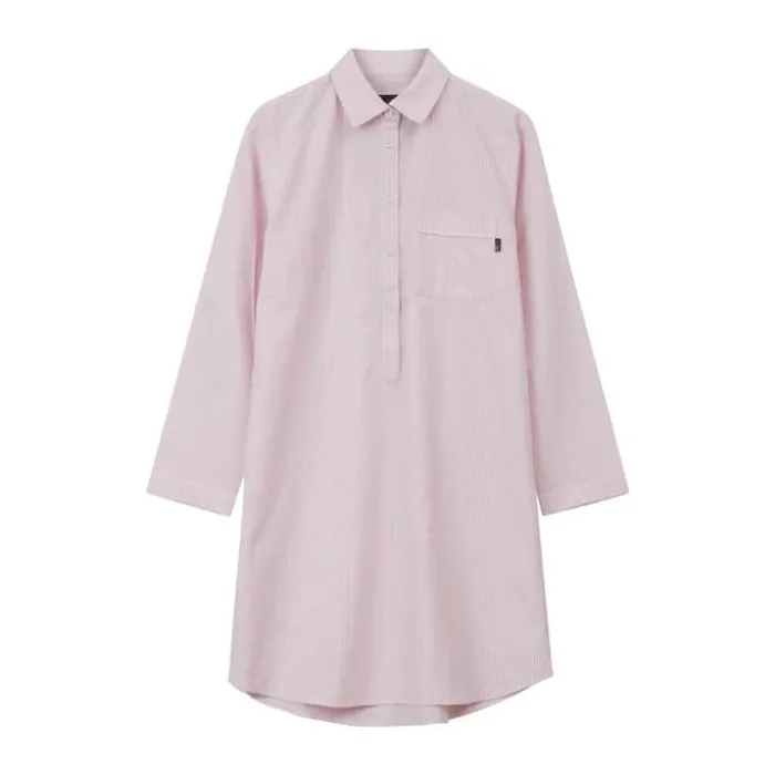 Lexington Pyjamasskjorte Organic Dame XL - Bomuld - Pink/White
