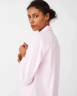 Lexington Pyjamasskjorte Organic Dame XL - Bomuld - Pink/White