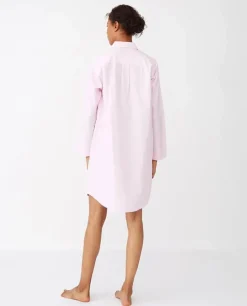 Lexington Pyjamasskjorte Organic Dame M - Bomuld - Pink/White