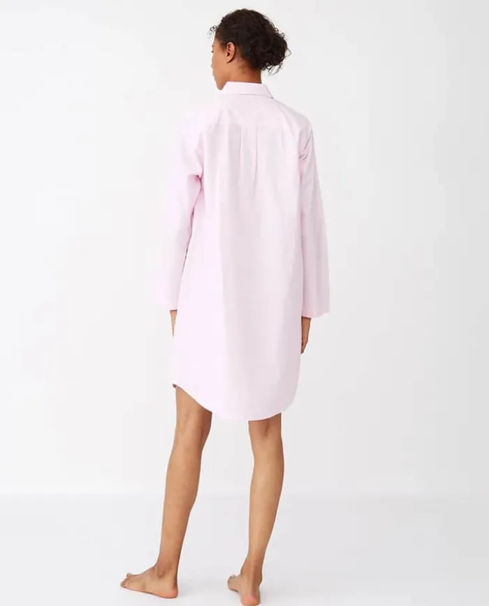 Lexington Pyjamasskjorte Organic Dame M - Bomuld - Pink/White