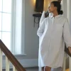 Lexington Pyjamasskjorte Organic Dame XS - Bomuld - Blue/White