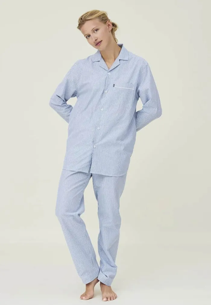 Lexington Pyjamassæt Organic XXL - Bomuld - Blue/White