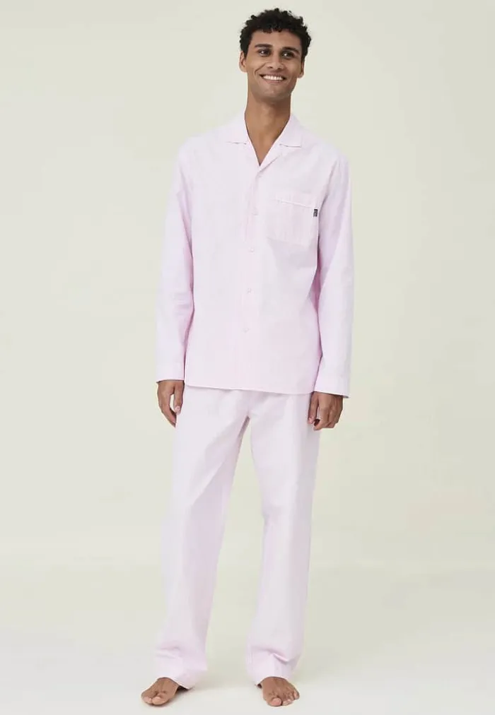 Lexington Pyjamassæt Organic XL - Bomuld - Pink/White