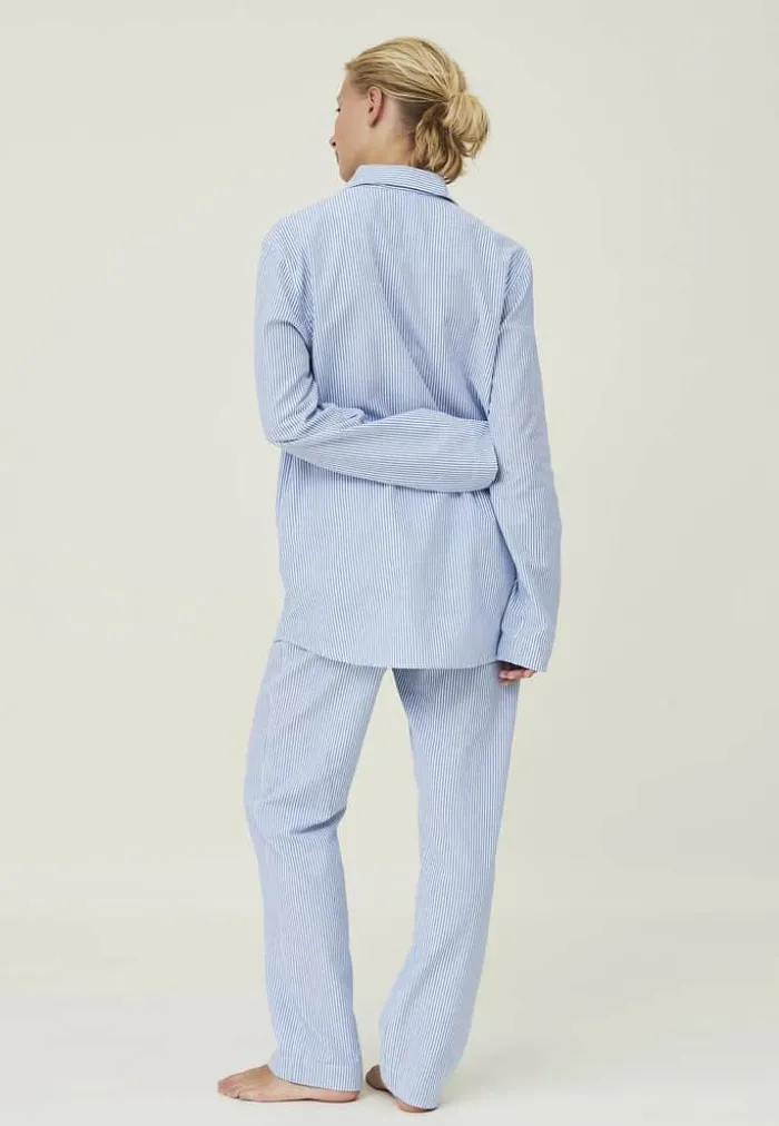 Lexington Pyjamassæt Organic XL - Bomuld - Blue/White