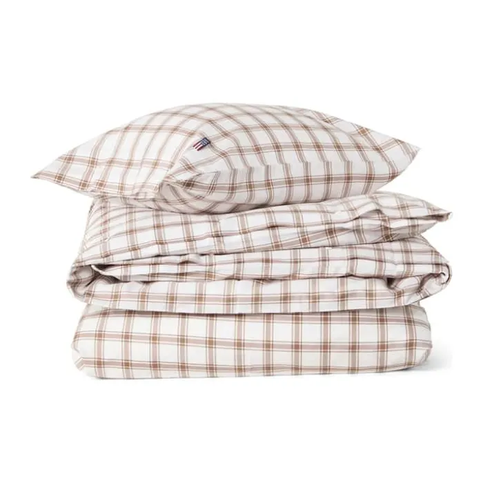 Lexington Sengetøj B 140 x L 220 cm - Bomuld - Hvid/fudge