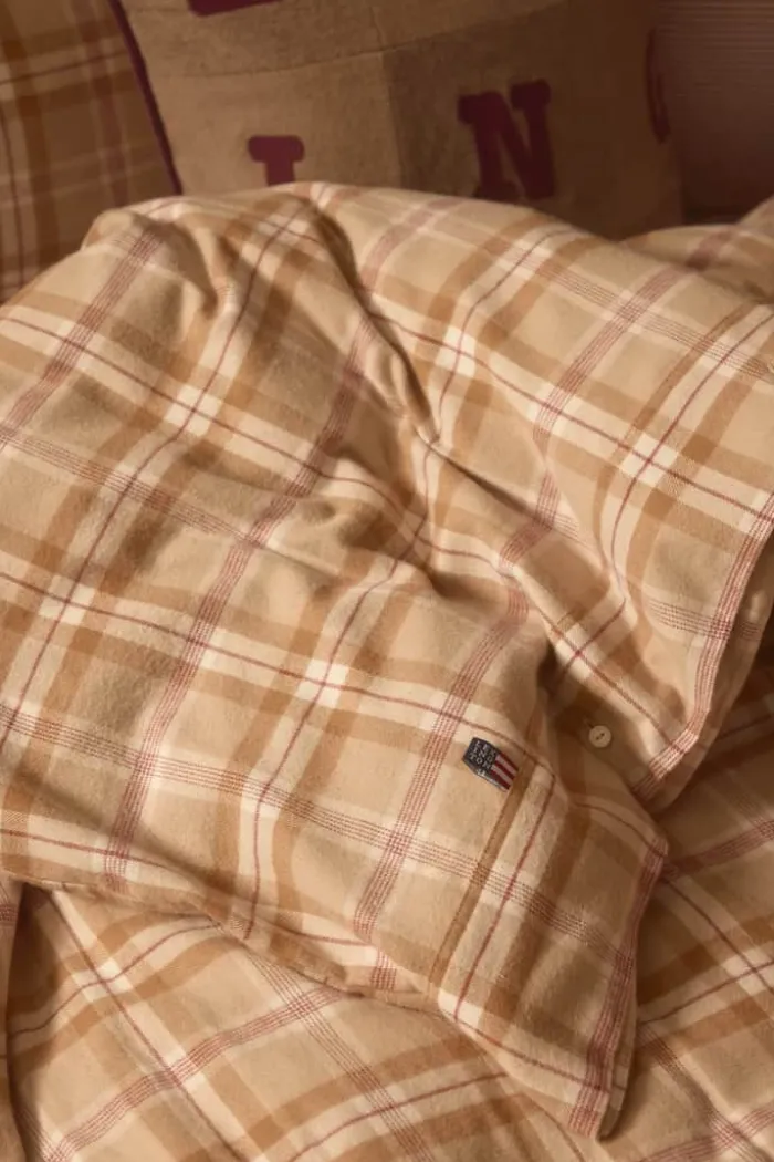 Lexington Sengetøj B 140 x L 200 cm - Bomuldsflonel - Fudge/beige