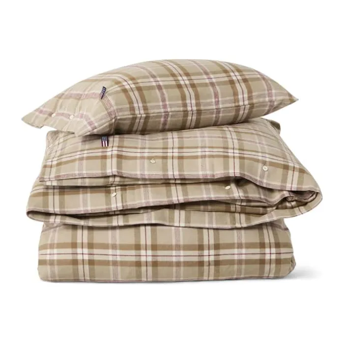 Lexington Sengetøj B 140 x L 200 cm - Bomuldsflonel - Fudge/beige