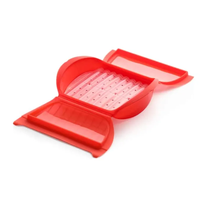 Lékué Dampboks H 8 x B 21 x L 27,5 cm - Silikone - Rød