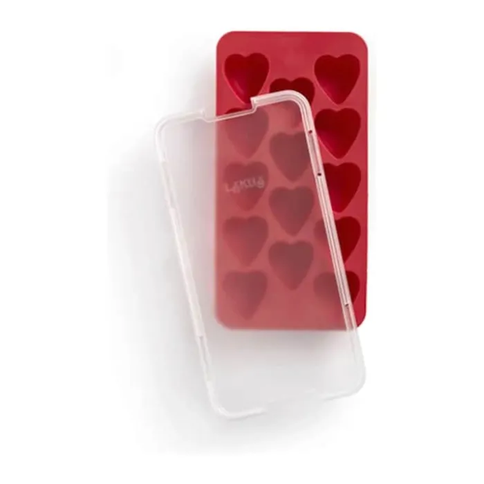 Lékué Isterningeform Hjerte B 22 x L 11,3 cm - Gummi - Rød